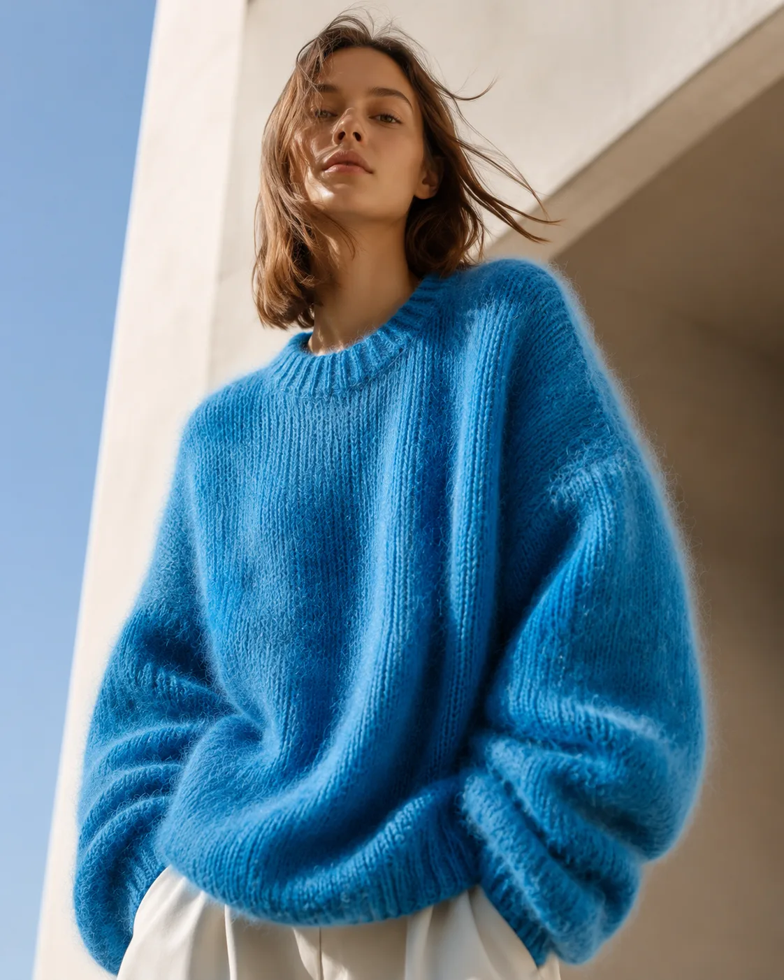 Pull porté dans un cadre lifestyle premium